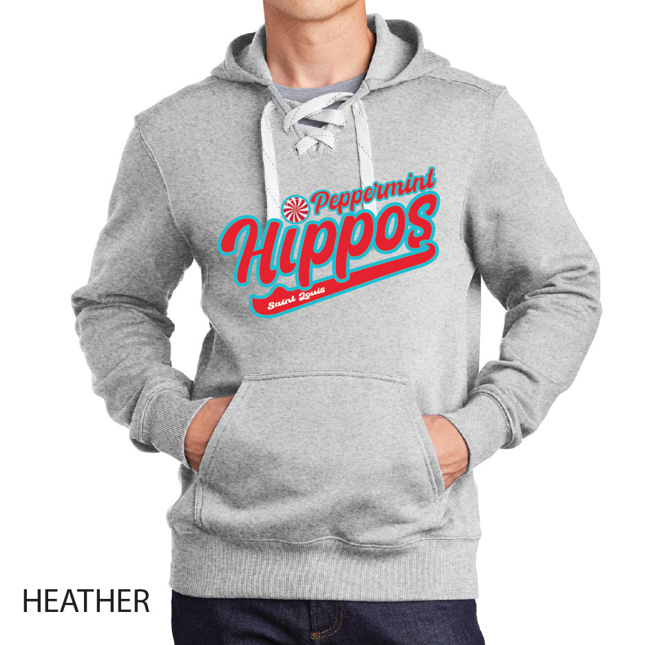 Peppermint Hippos Sport-Tek Lace Up Pullover Hooded Sweatshirt