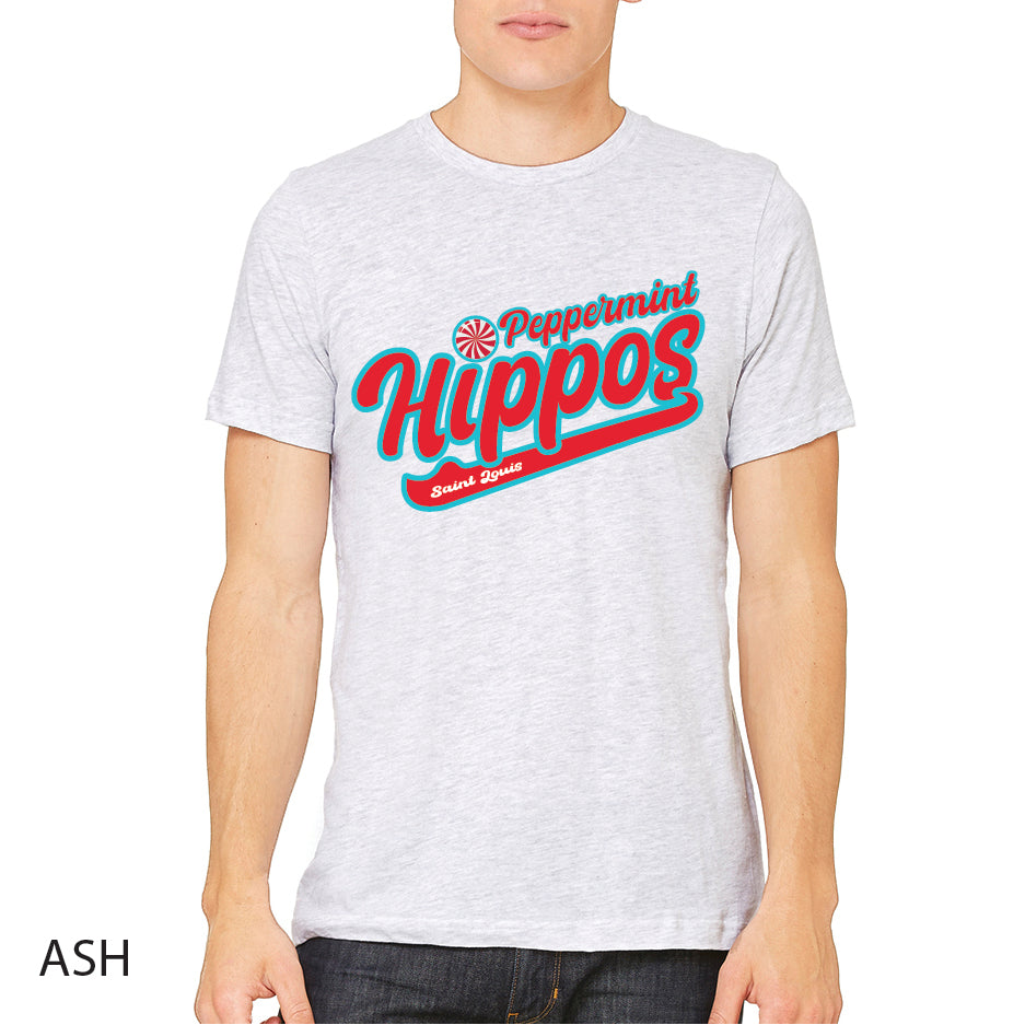 Peppermint Hippos Unisex Jersey Tee Crewneck T-Shirt