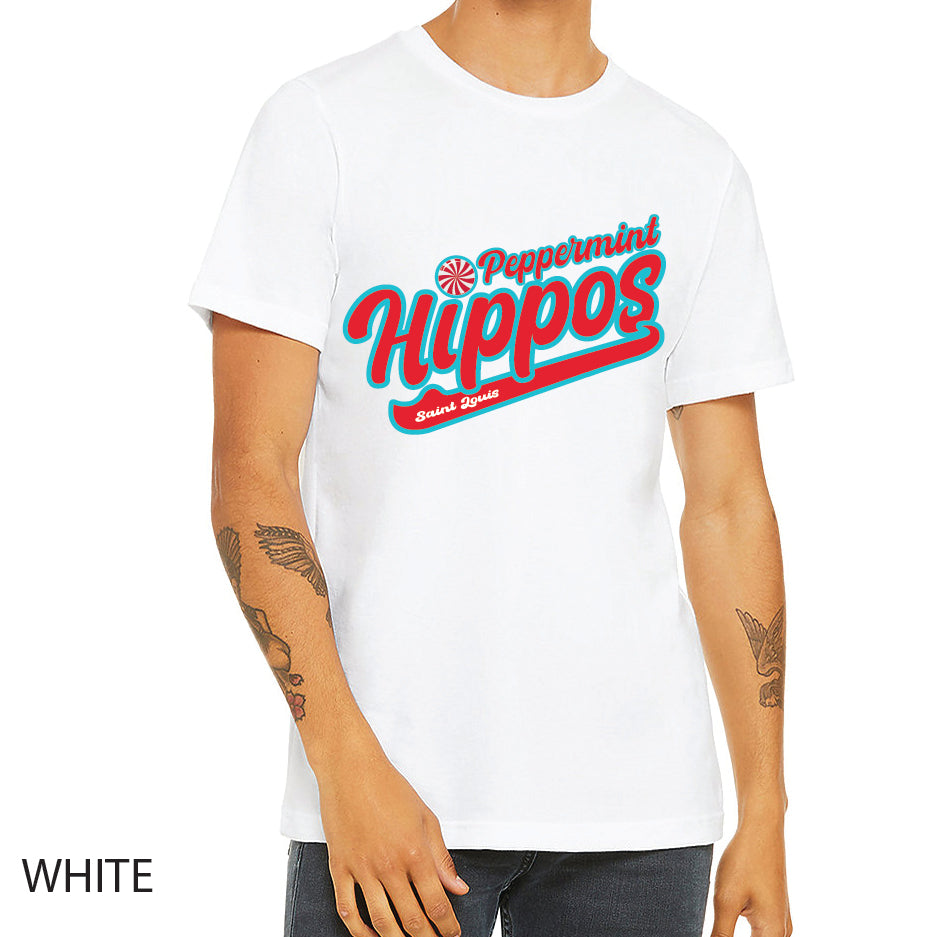 Peppermint Hippos Unisex Jersey Tee Crewneck T-Shirt
