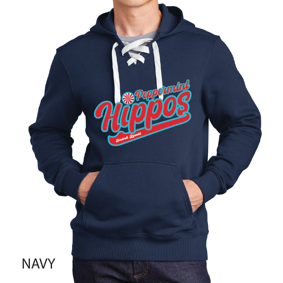 Peppermint Hippos Sport-Tek Lace Up Pullover Hooded Sweatshirt