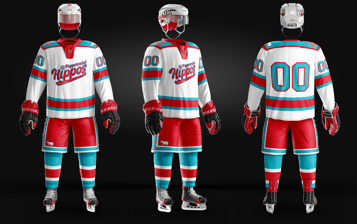 Peppermint Hippo Jersey - Sublimated White