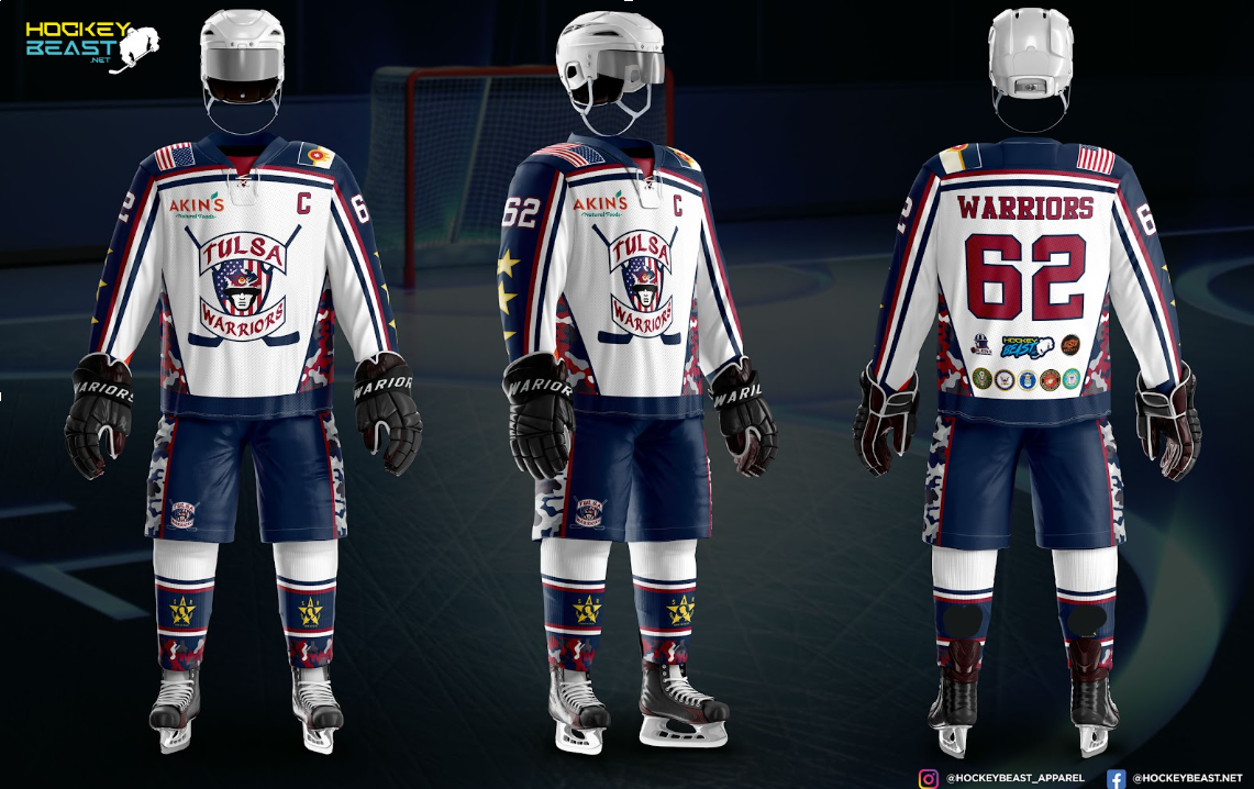 Tulsa Warriors Sublimated White Jersey