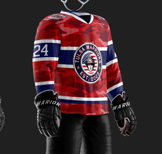Tulsa Warriors Sublimated Red Jersey