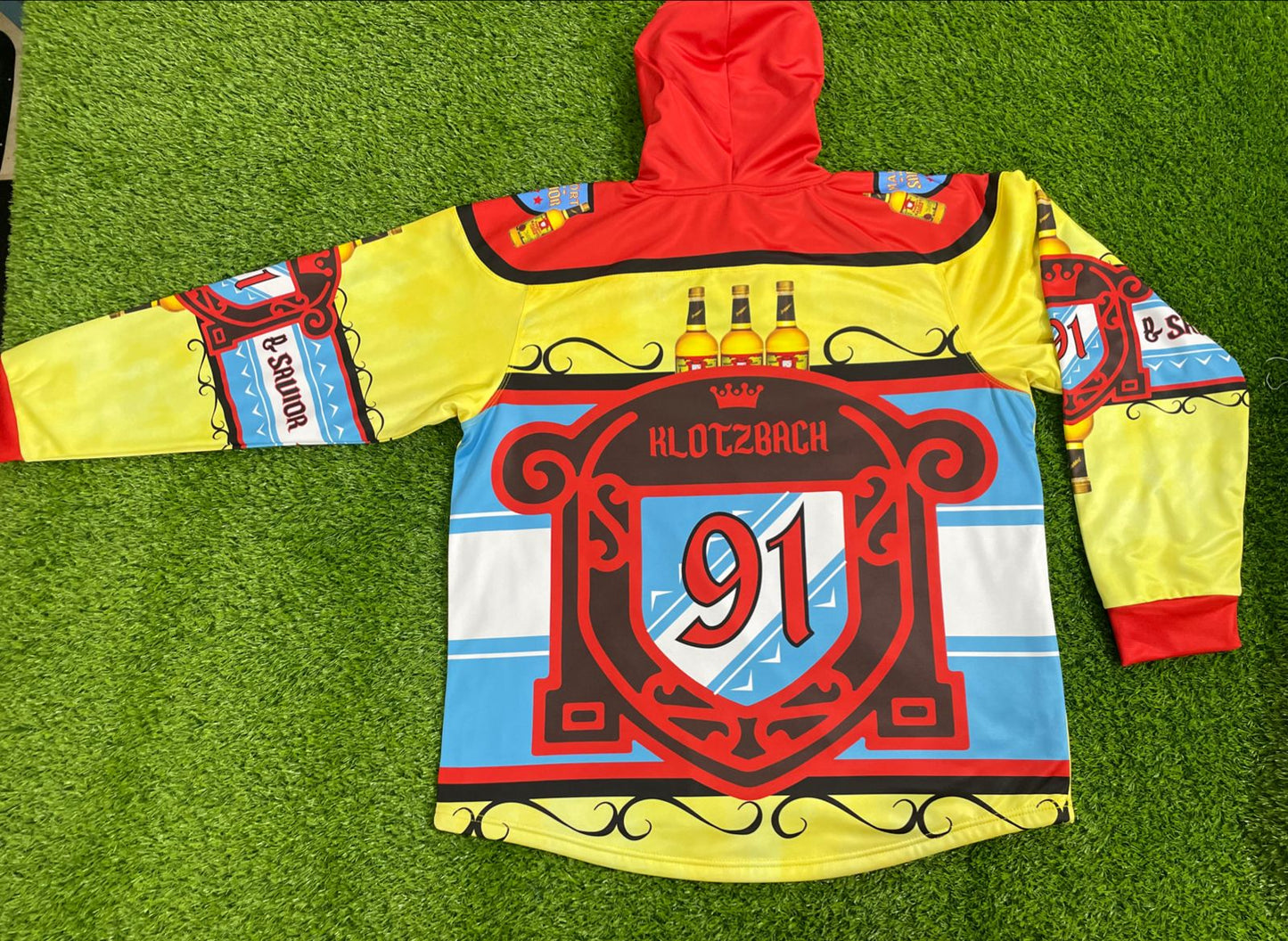 Malort and Savior Jersey Style Hoodie