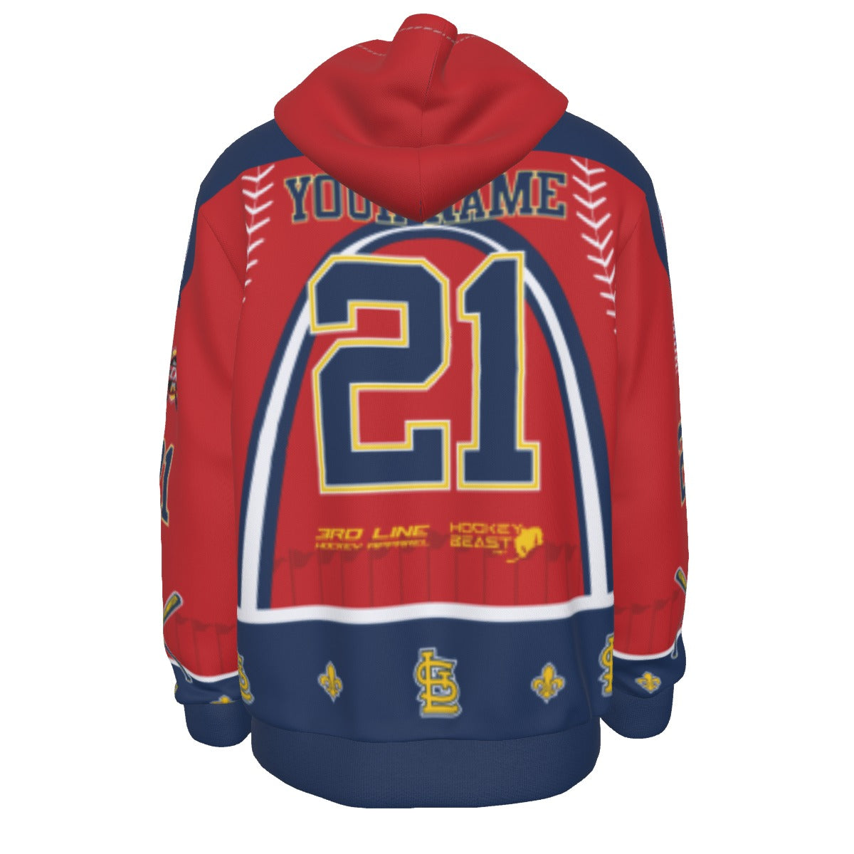 St Louis Cardinals Red Customizable Light-Weight hoodie