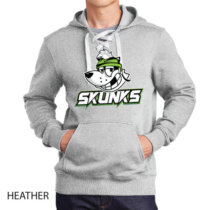 Skunks Sport-Tek Lace Up Pullover Hooded Sweatshirt