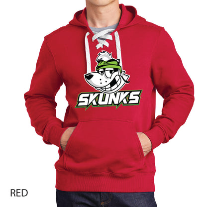 Skunks Sport-Tek Lace Up Pullover Hooded Sweatshirt