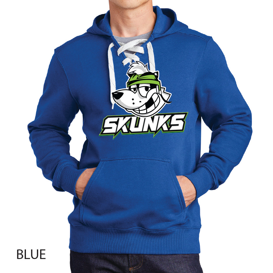 Skunks Sport-Tek Lace Up Pullover Hooded Sweatshirt