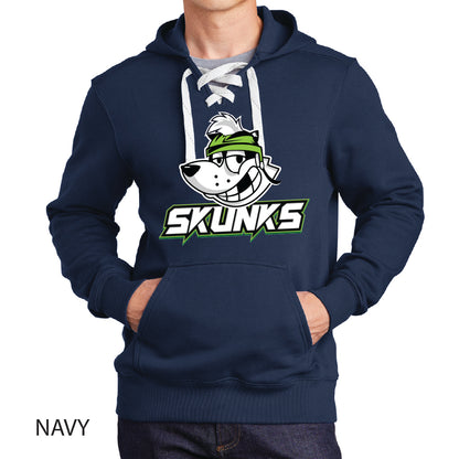 Skunks Sport-Tek Lace Up Pullover Hooded Sweatshirt