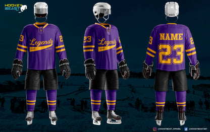 Legends Sublimated Jersey - Purple with Gold Logo