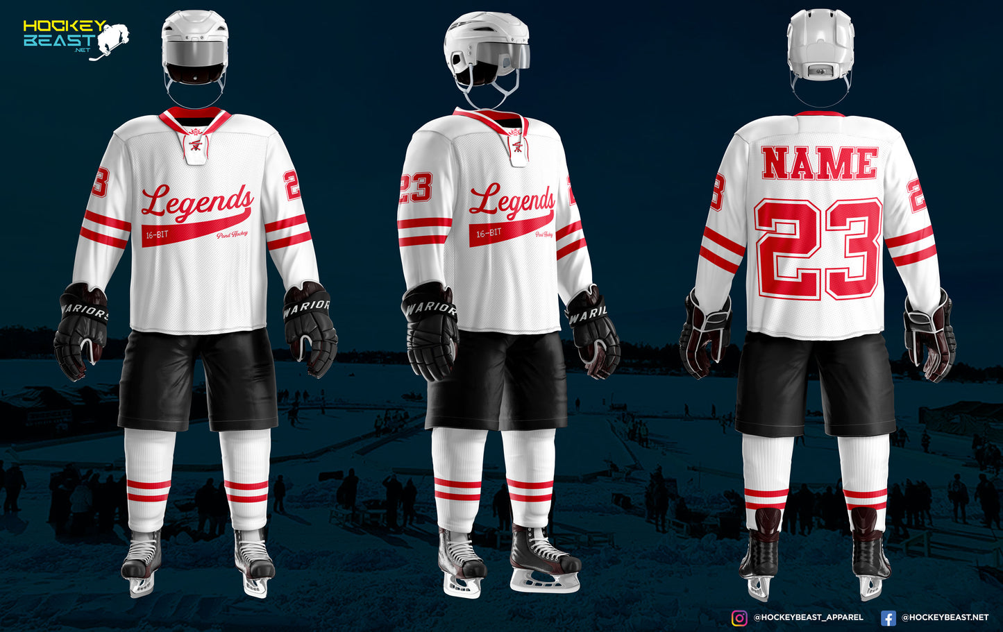 Legends Sublimated Jersey - White with Red Logo