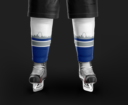 Show Me Hockey White/Blue Socks