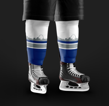 Show Me Hockey White/Blue Socks