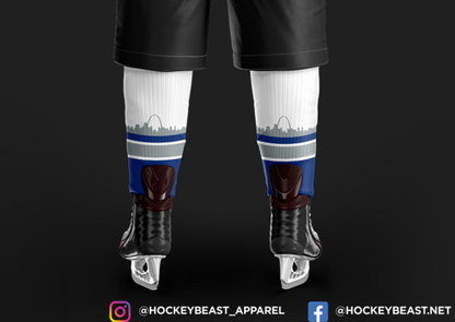 Show Me Hockey White/Blue Socks