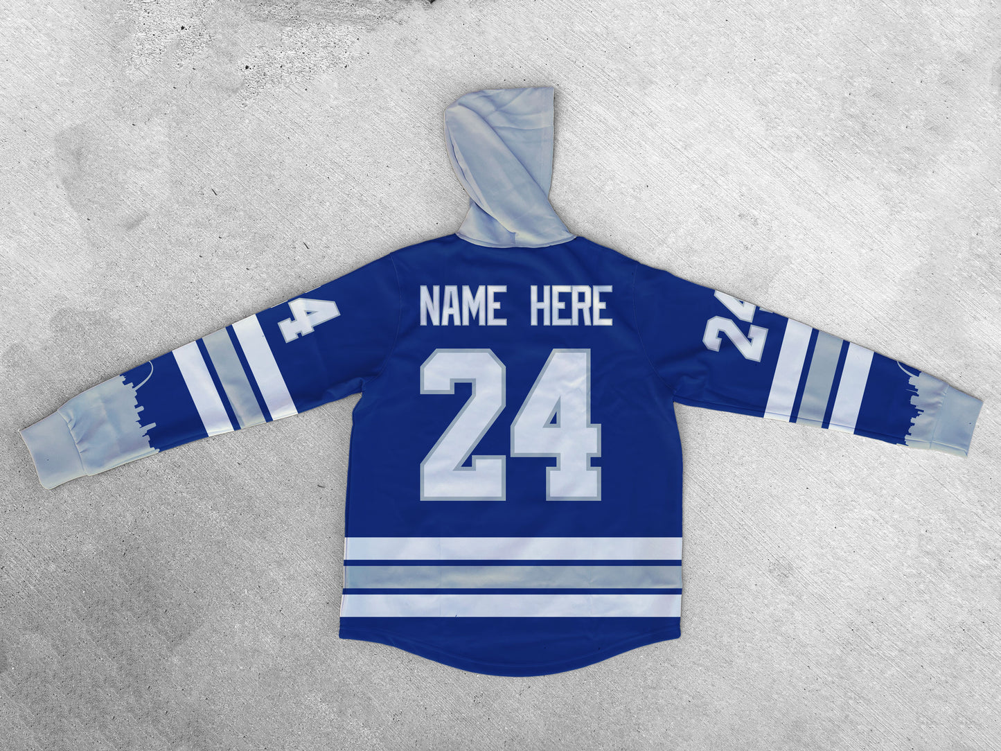 Show Me Hockey Blue Jersey Style Hoodie