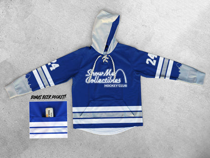 Show Me Hockey Blue Jersey Style Hoodie