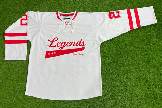 Legends Sublimated Jersey - White with Red Logo